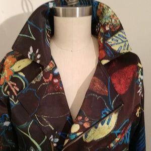 #5 Cropped Polished Cotton Moto-style VINTAGE Jacket Chicos EUC